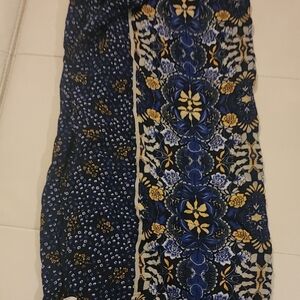 Floral Blue and Yellow Women's Scarf